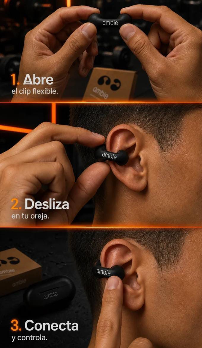Audífonos Clip-On Ambie Comodidad + música + libertad